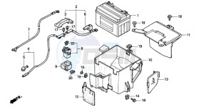 CBR600F2 drawing BATTERY/BATTERY BOX