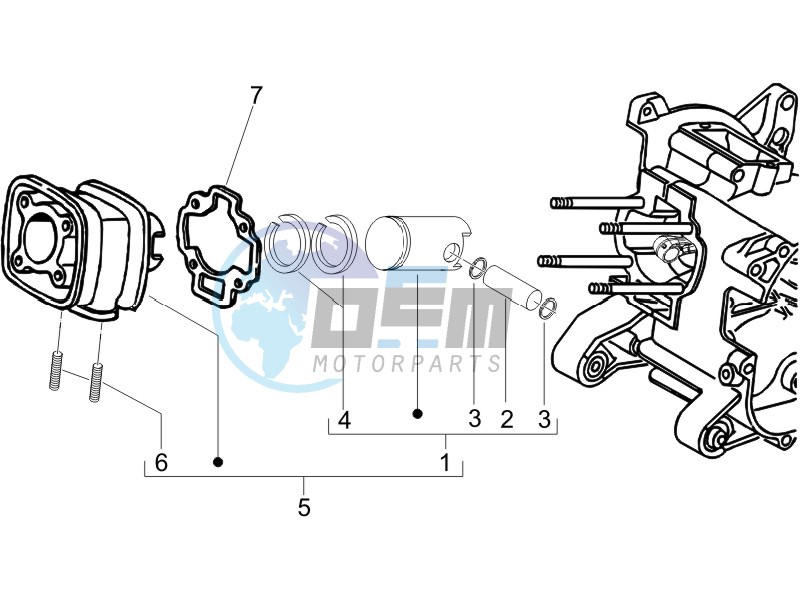 Cylinder-piston-wrist pin unit