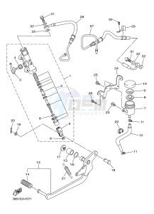 XJ6SA 600 DIVERSION (S-TYPE, ABS) (36DH 36DK) drawing REAR MASTER CYLINDER