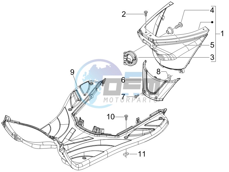 Central cover - Footrests