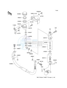 VN 1600 B [VULCAN 1600 MEAN STREAK] (B6F-B8FA) B8FA drawing REAR MASTER CYLINDER