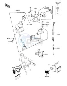 KZ 750 E (E2-E3) drawing IGNITION SWITCH_LOCKS_REFLECTORS -- 81 -82 KZ750-E2_E3- -