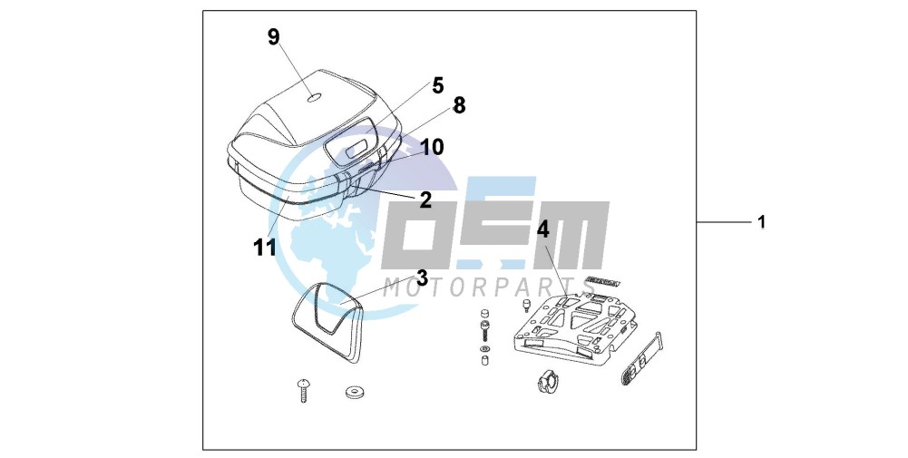 TOP BOX 45L TERRA BLUE