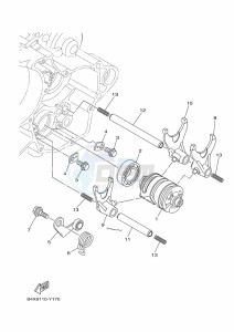 YZ125 (B4XN) drawing SHIFT CAM & FORK