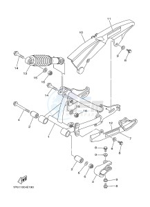 TT-R50 TT-R50E (2CJB 2CJC) drawing REAR ARM & SUSPENSION