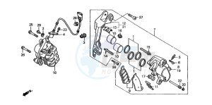 ST1100A drawing FRONT BRAKE CALIPER (ST1100AN/AP/AR)