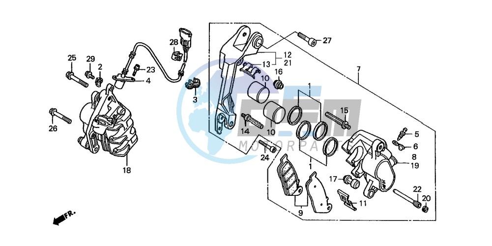 FRONT BRAKE CALIPER (ST1100AN/AP/AR)