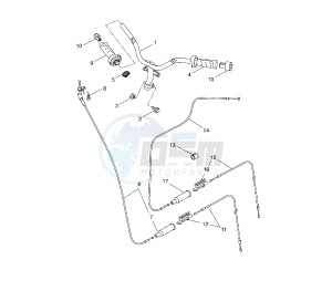 YQ AEROX 50 drawing STEERING HANDLE AND CABLE