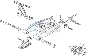 RCR 50 drawing Swing arm - Shock absorber