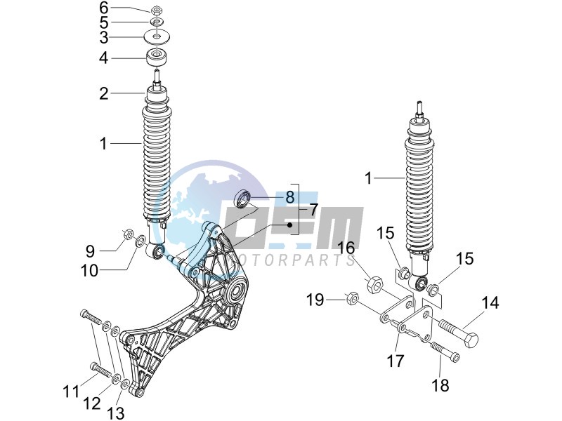 Rear suspension - Shock absorbers