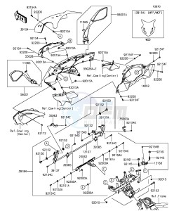 Z1000SX_ABS ZX1000MGF FR GB XX (EU ME A(FRICA) drawing Cowling(Upper)