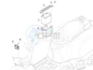 GTS 125 4T E4 ABS (EMEA) drawing Remote control switches - Battery - Horn