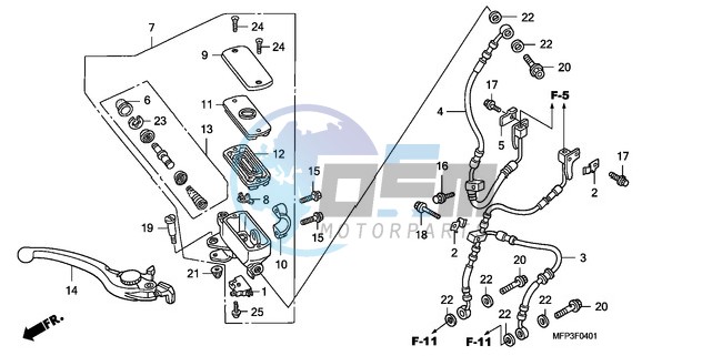 FR. BRAKE MASTER CYLINDER (CB1300A/CB1300SA)