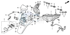 NSS250X FORZA X drawing TAILLIGHT/REAR FENDER