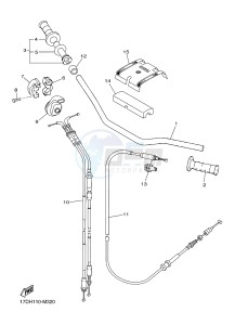 YZ250F (17DH 17DJ 17DK 17DL) drawing STEERING HANDLE & CABLE