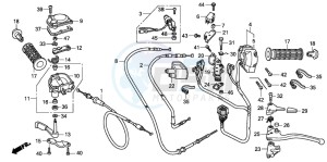 TRX420FE FOURTRAX ES drawing HANDLE LEVER/SWITCH/CABLE