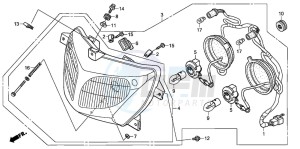 XL125V VARADERO drawing HEADLIGHT (XL125V1/2/3/4/5/6)