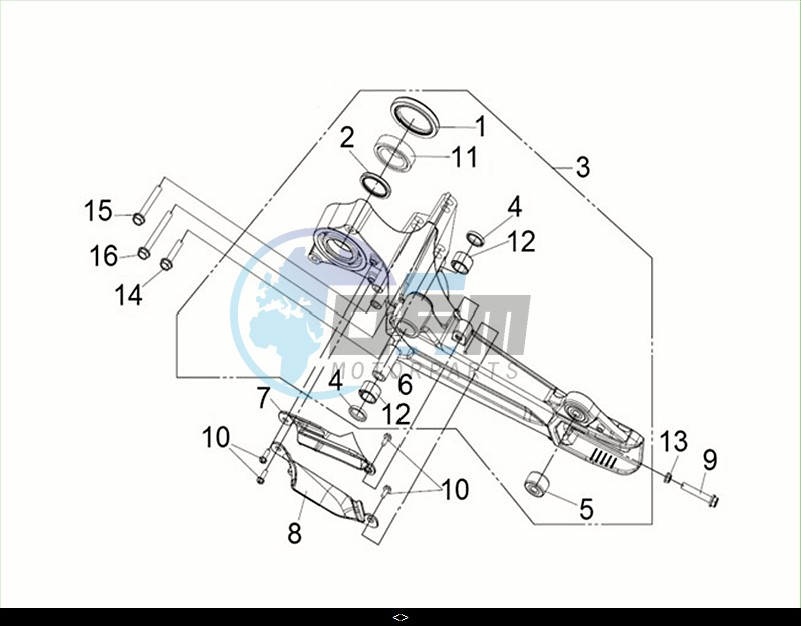 L. SWING ARM / MAXSYM TL 508 (TL50W2-EU) (M2)