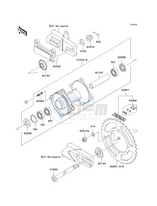 KX 100 A [KX100 MONSTER ENERGY] (A6F - A9FA) D6F drawing REAR HUB