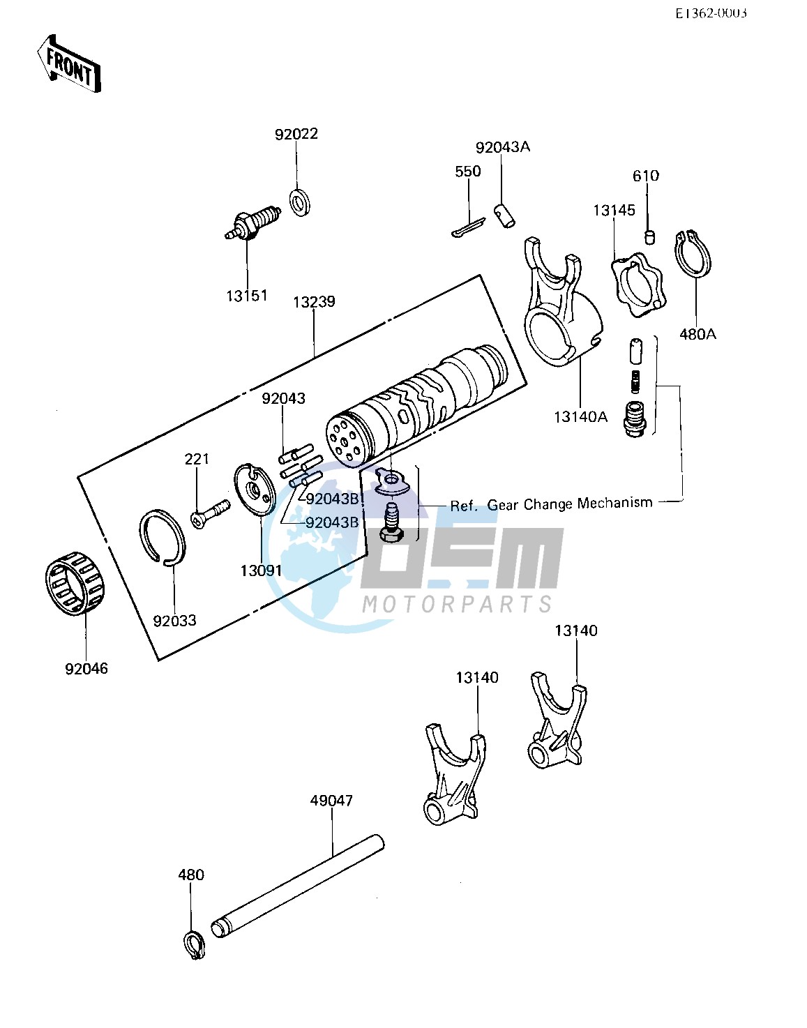 GEAR CHANGE DRUM & FORKS