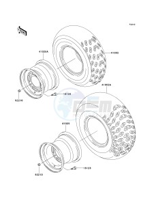 KLF 250 A [BAYOU 250] (A1-A3) [BAYOU 250] drawing WHEELS_TIRES