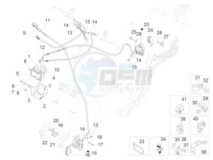 BEVERLY 350 ST 4T 4V IE ABS E4 (NAFTA) drawing Brakes pipes - Calipers (ABS)