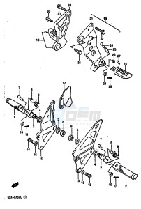 GSX-R750 (J-K-L) drawing FOOTREST (MODEL L)