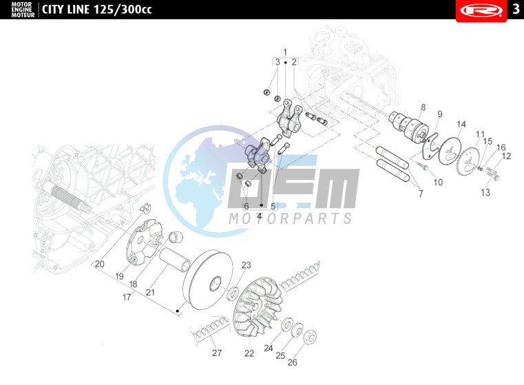 VARIATOR - CAMSHAFT  300 cc