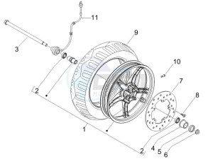 Fly 50 4t (25-30 kmh) drawing Front wheel