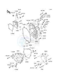 ZX636 C [NINJA ZX-6R] (C6F) D6F drawing ENGINE COVER-- S- -