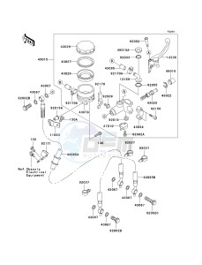 ZX 600 B [NINJA ZX-6RR] (K1) [NINJA ZX-6RR] drawing FRONT MASTER CYLINDER