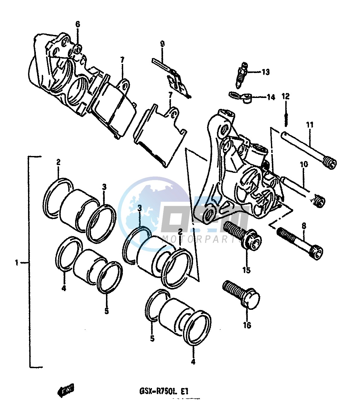 FRONT CALIPERS (MODEL J K)