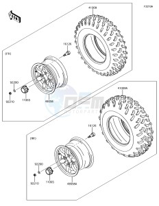 BRUTE FORCE 750 4x4i EPS KVF750GJF EU drawing Tires