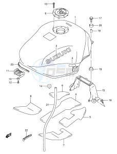 GSX600F (E2) Katana drawing FUEL TANK (MODEL W X)