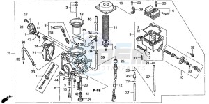 TRX350TM FOURTRAX drawing CARBURETOR