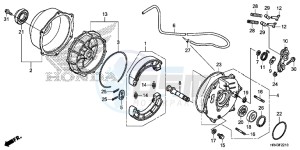 TRX500FE1F TRX500F Europe Direct - (ED) drawing REAR BRAKE PANEL