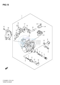 LT-Z400 (E19) drawing THROTTLE BODY