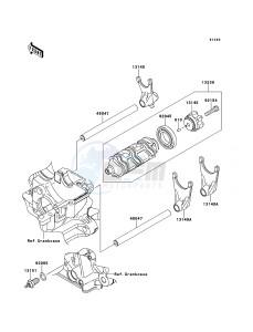 Z1000SX ABS ZX1000HDF FR GB XX (EU ME A(FRICA) drawing Gear Change Drum/Shift Fork(s)