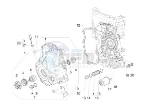 MP3 300 4t 4v ie lt ibrido drawing Flywheel magneto cover - Oil filter