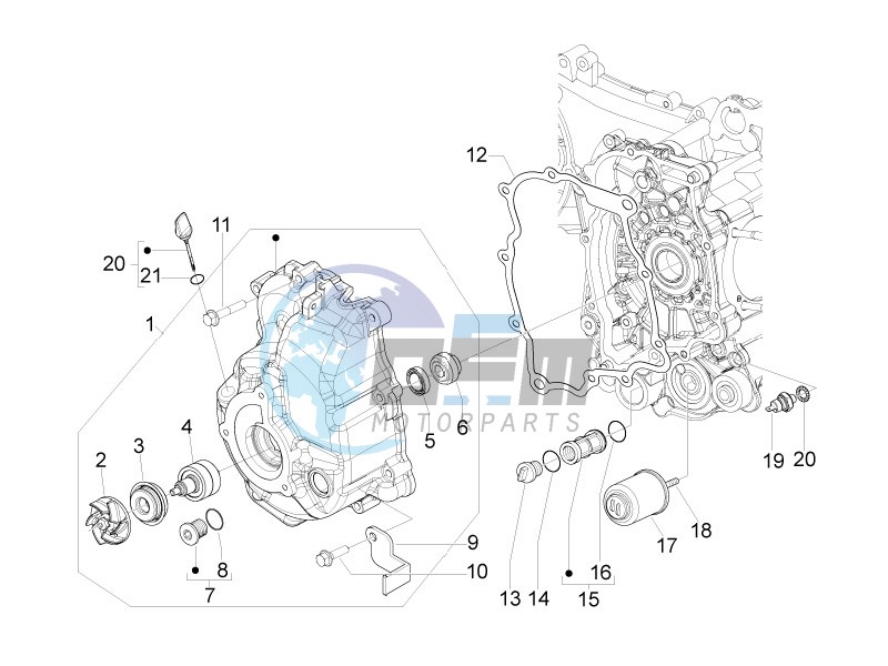 Flywheel magneto cover - Oil filter