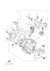 YFM700FWB YFM70KDHG KODIAK 700 HUNTER (B168) drawing THROTTLE BODY ASSY 1