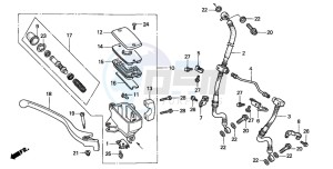 GL1500C F6C drawing FR. BRAKE MASTER CYLINDER