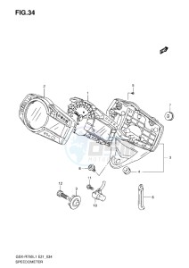 GSX-R750 drawing SPEEDOMETER