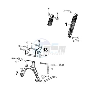 FIGHT LC FR drawing REAR SHOCK AND STAND