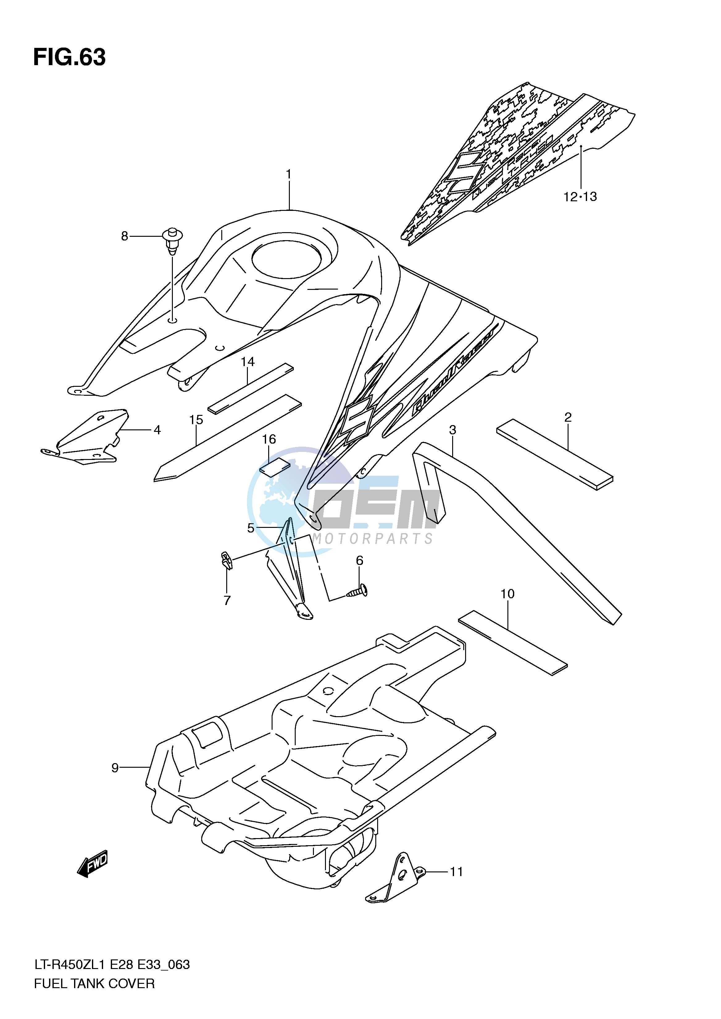 FUEL TANK COVER (LT-R450L1 E28)