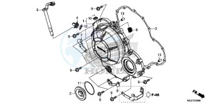 CB500XAF CB500X UK - (E) drawing RIGHT CRANKCASE COVER