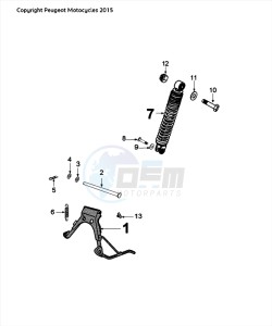 FIGHT 4 50 2T DARKSIDE drawing REAR SHOCK AND STAND