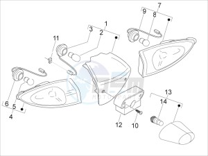 Fly 50 4t 4v (USA) drawing Tail light - Turn signal lamps