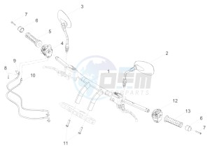 Audace 1400 USA-CND 1380 drawing Handlebar - Controls