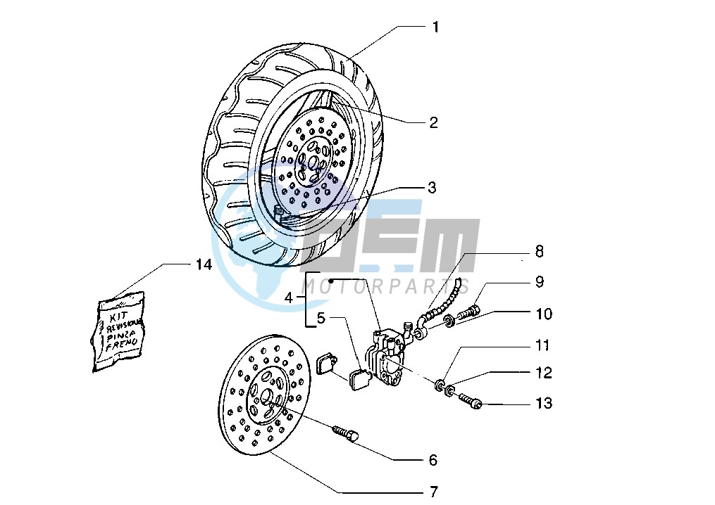 Front wheel disc brake